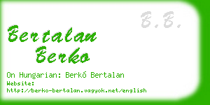 bertalan berko business card