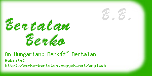 bertalan berko business card